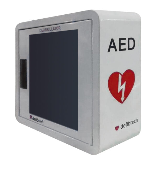 AED Defibrillator Steel Wall Cabinet (White)